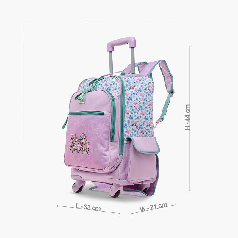 Roll road Trolley Bag-My Little Garden-1 Cmprt-30 Liters-Girls (Polyester) Pink \ 33X44X21 - Image 2